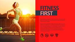 健康生活运动PPT模板板式素材下载