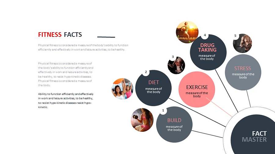 呈辐射状的PPT排版素材