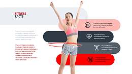 女子健身呼啦圈PPT模板下载