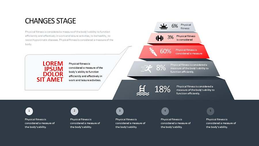 健身金字塔PPT图文版式设计