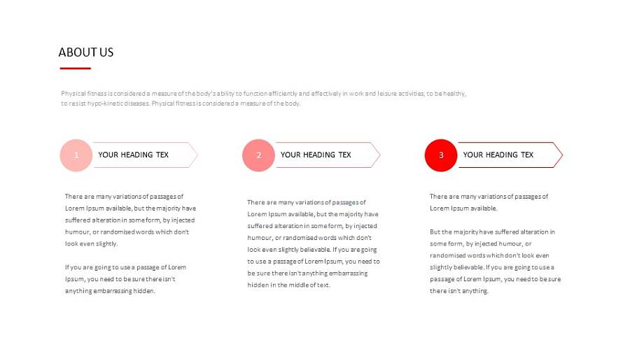 三段带递进关系的文本PPT排版样式