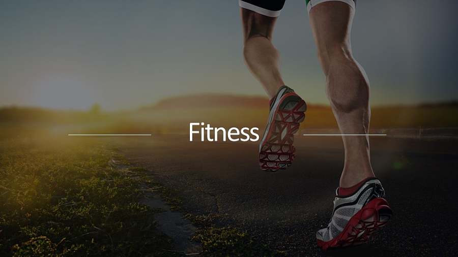 健身跑步全图型PPT模板下载