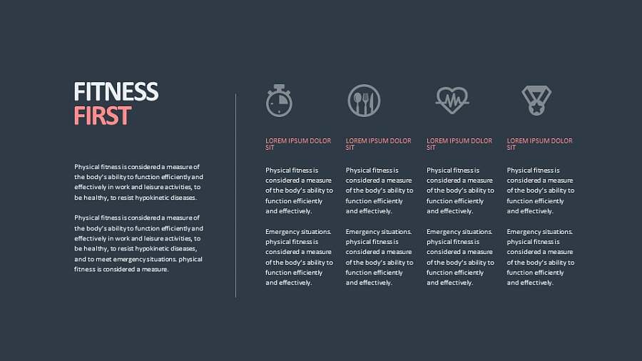 讲解健康生活4个要点的PPT素材下载