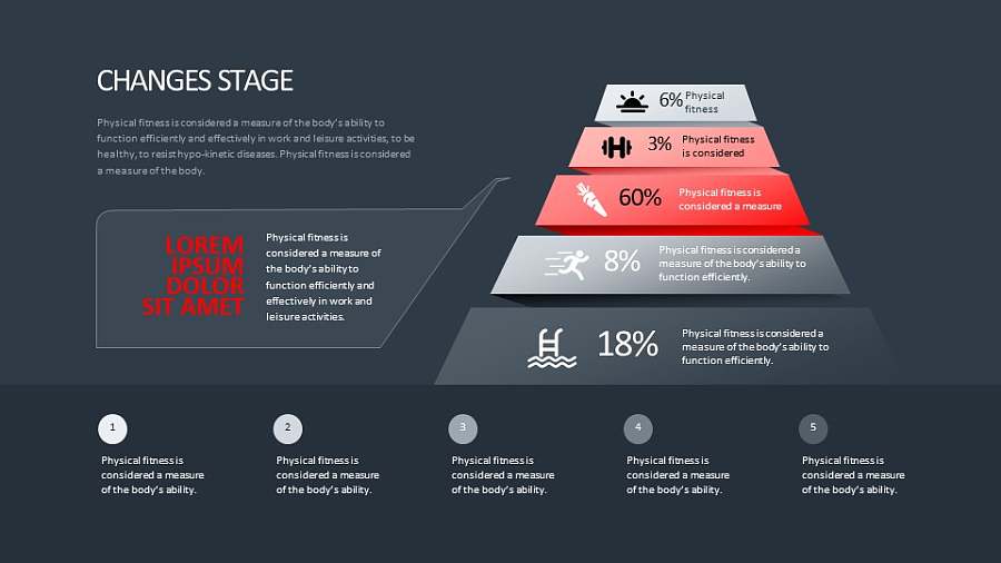健身金字塔PPT图文版式设计