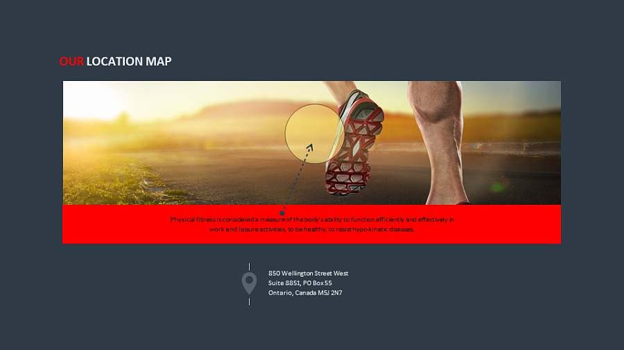 半图型地点说明PPT模板下载