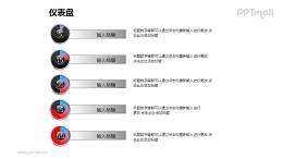 多个仪表盘并列排版PPT样式模板下载