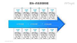 箭頭——藍(lán)色箭頭樣式的魚骨圖PPT模板素材下載