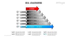 箭头——一组纵向排列指向右侧的箭头PPT图形素材下载