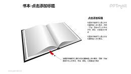 书本——一本书+文本框PPT图形模板