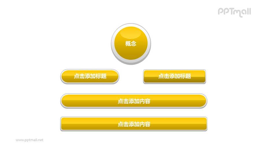 文本框——黄色概念图PPT素材模板