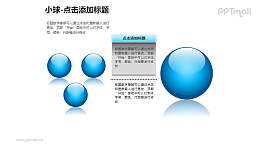 小球——1+3蓝色玻璃球PPT模板素材