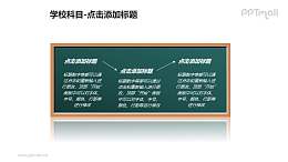 学校科目——黑板上的文本框递进关系PPT图形素材
