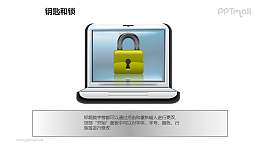 钥匙和锁——给电脑加密PPT素材模板