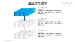 藍(lán)色半透明三階立體魔方分解圖PPT模板素材