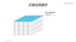 三维立体魔方——3层白色的方块PPT模板素材