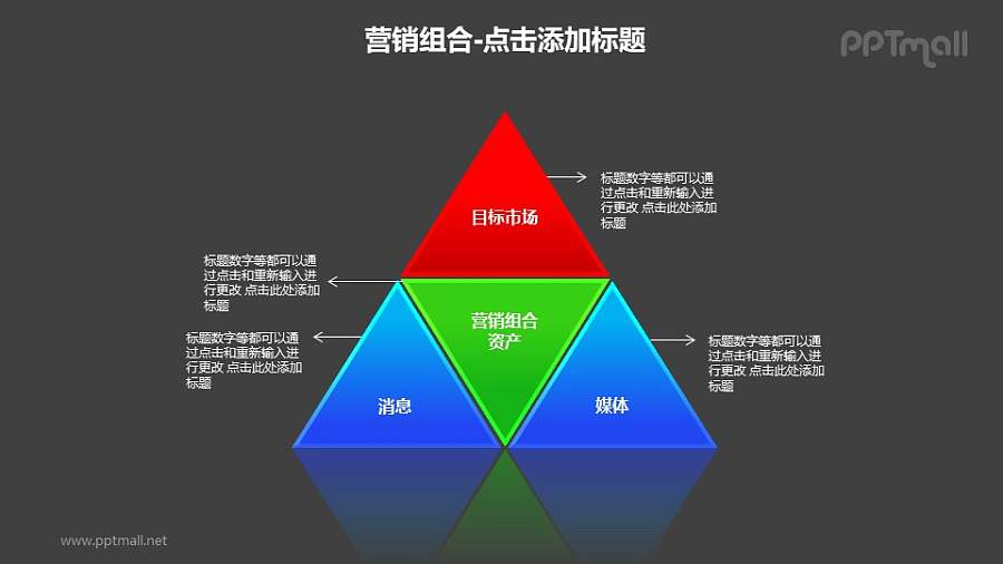营销组合资产分段棱锥图PPT模板下载