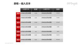 多行多列商务风格表格PPT模板素材