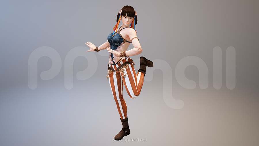 在跳舞丰满的女子3D PPT模型素材