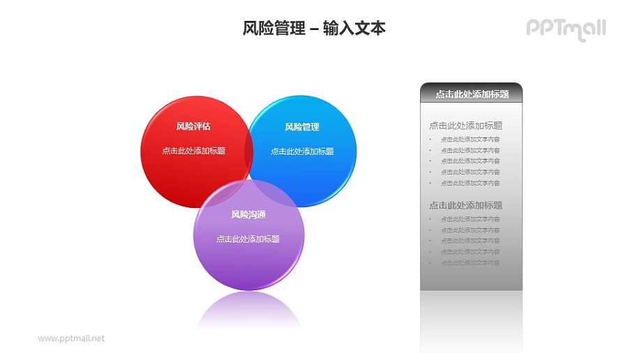 风险管理之三个交叉的圆形PPT模板素材
