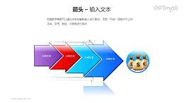 4个箭头递进关系PPT模板素材