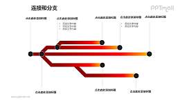连接与分支——横向的树状结构图PPT模板素材