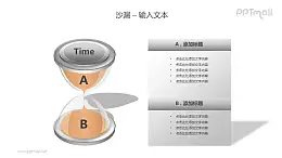 橙色的沙漏+字母PPT模板素材