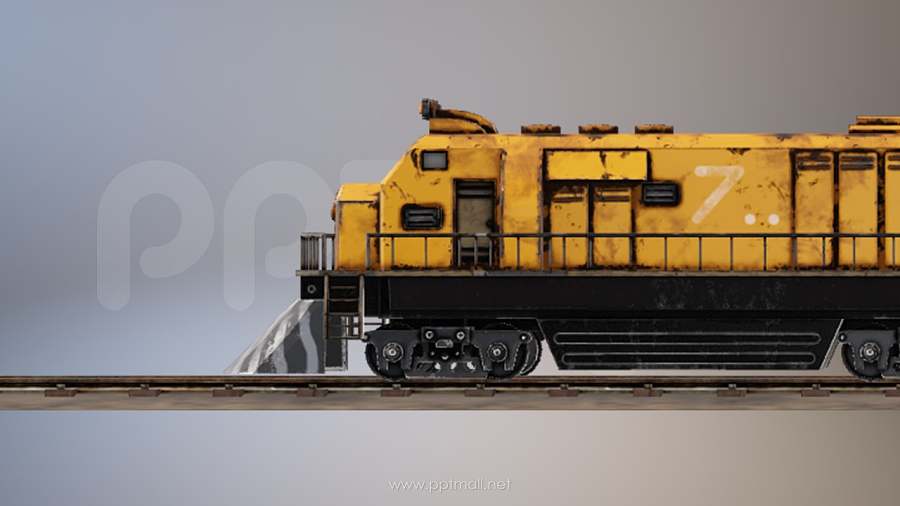 一节怀旧的火车头PPT模型素材