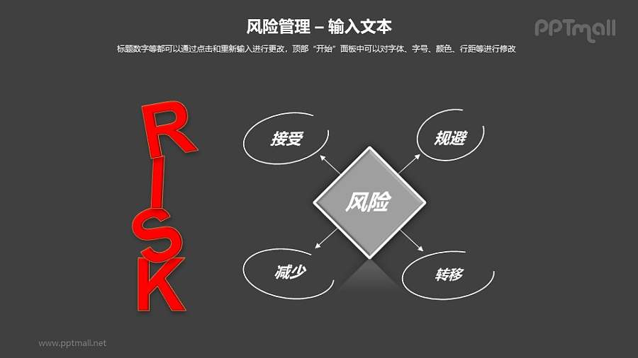风险管理——对待风险的四种态度PPT模板素材