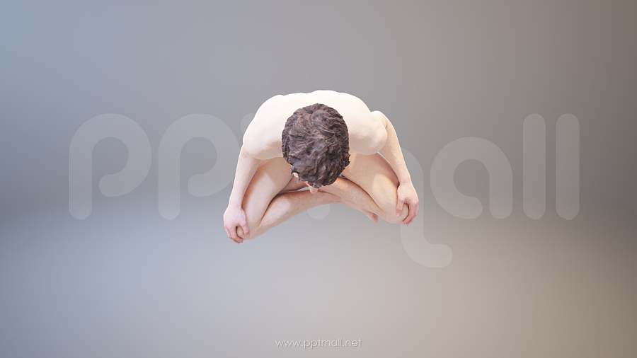 逼真的正在打坐僧人3D模型PPT素材下载