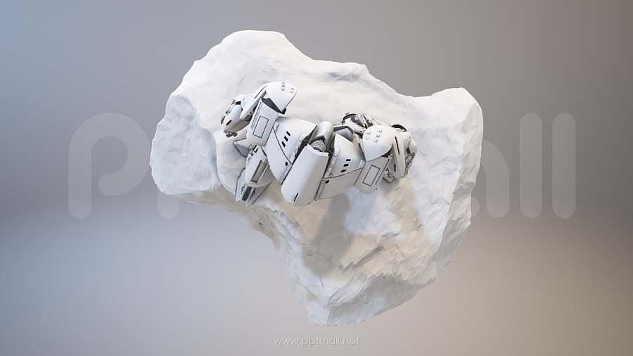 科幻的金属感机器人3D PPT模型素材下载