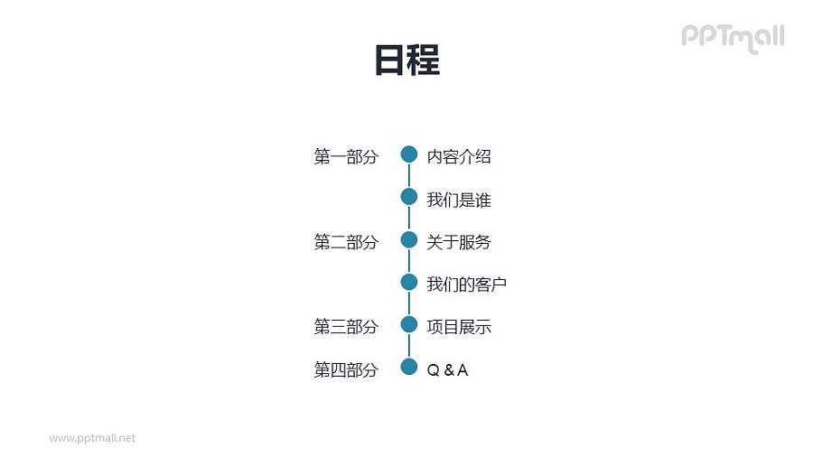 超简约的PPT目录模板