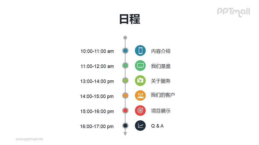 简约的纯文字居中PPT目录模板