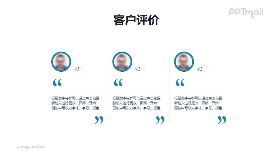 含头像的团队介绍/员工介绍的PPT模板素材