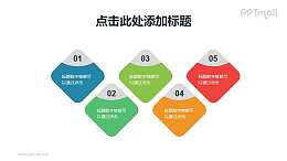 带数字标签的圆角矩形阵列项目列表PPT素材