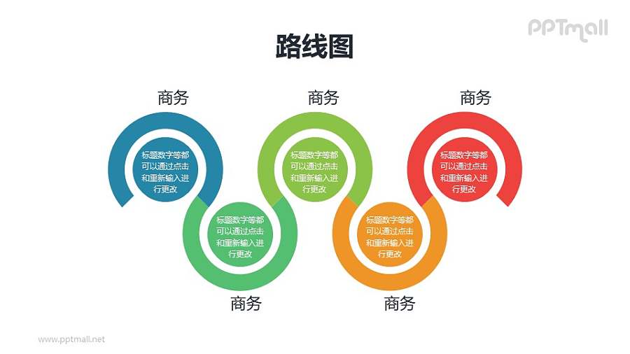 创意多弧形递进关系PPT模板素材