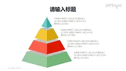 4层金字塔PPT模板素材