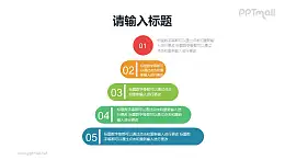 5层具有创意的金字塔PPT模板素材