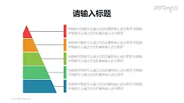 逐层内容介绍的金字塔图示（共四层）PPT模板素材