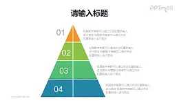 4层金字塔PPT模板素材
