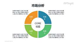 4部分总分关系项目列表PPT素材下载
