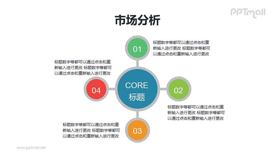 4部分卫星型的总分关系项目列表PPT素材下载