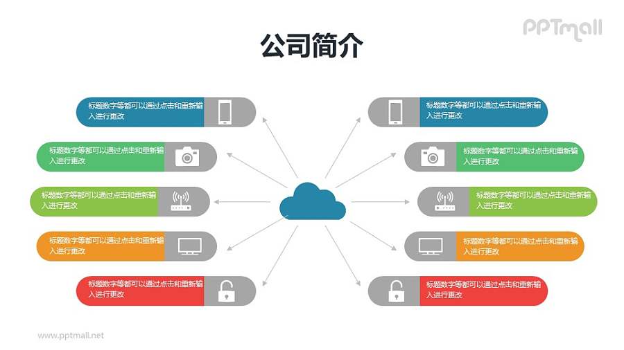 云服务-SaaS服务概念PPT模板素材下载
