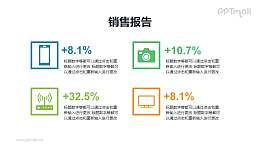 4组图标+数字展示数据的PPT素材