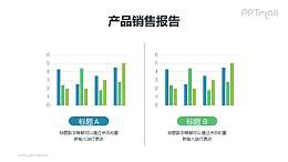 2组形成对比的柱状图数据分析PPT素材模板