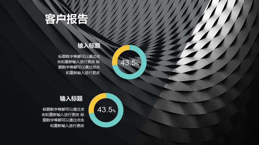 全图型2组圆环图的PPT图表版式下载