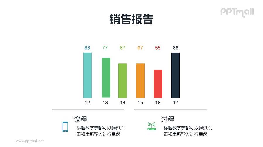 柱状图图文排版PPT素材模板