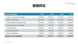 条纹间隔样式的表格PPT模板素材下载