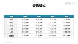 简约单色汇总表格PPT模板下载