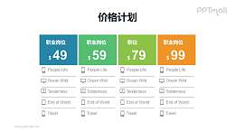 价格计划表/职位描述表PPT模板下载