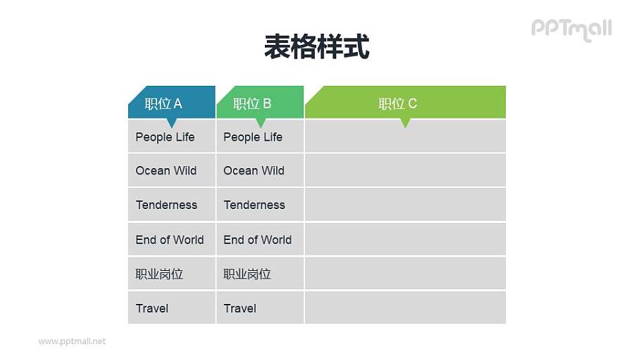 个性表头设计的表格PPT模板下载